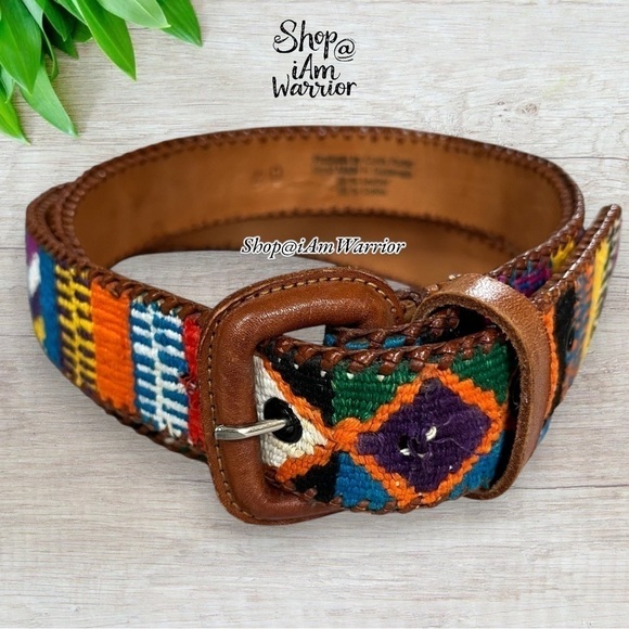 Guatemalan genuine leather hand made embroidered unisex belt *shop@iamwarrior main image 5